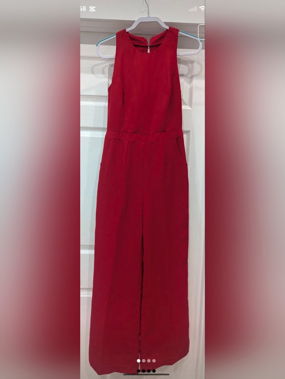Adelyn Rae Red Wide Leg Jumpsuit Size Small - Picture 5 of 5